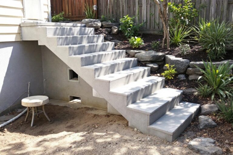 Construire un escalier extérieur en béton et parpaings