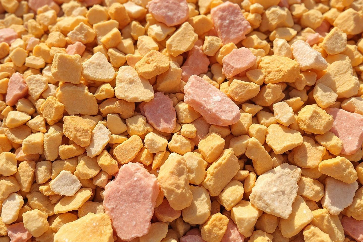 Sable clapicette calcaire jaune 0/6 et marbre rose 0/8
